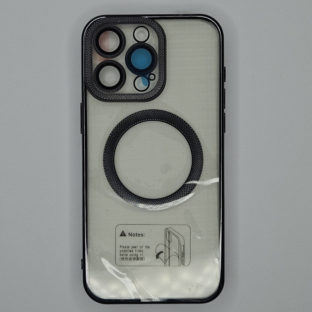 Transparent iPhone 14 Case with Black Accents
